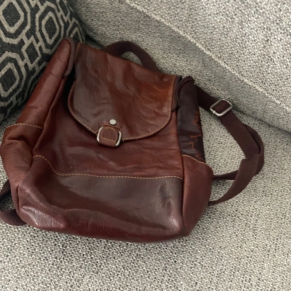 Jack Georges Voyager Brown Leather Backpack Crossbody Bag | Vintage Travel Style